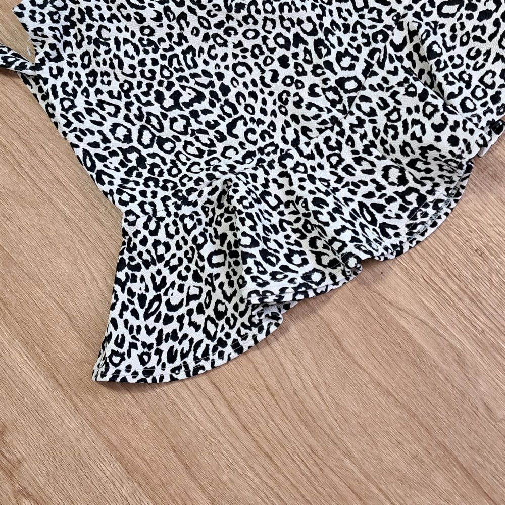 Nasty Gal Ruffle Hem Leopard Mini Skirt Size 10 NWT - Picture 9 of 10